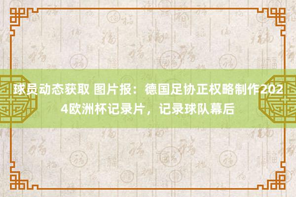 球员动态获取 图片报：德国足协正权略制作2024欧洲杯记录片，记录球队幕后