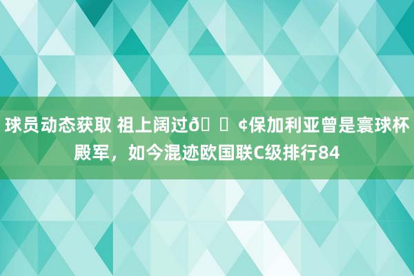 球员动态获取 祖上阔过😢保加利亚曾是寰球杯殿军，如今混迹欧国联C级排行84