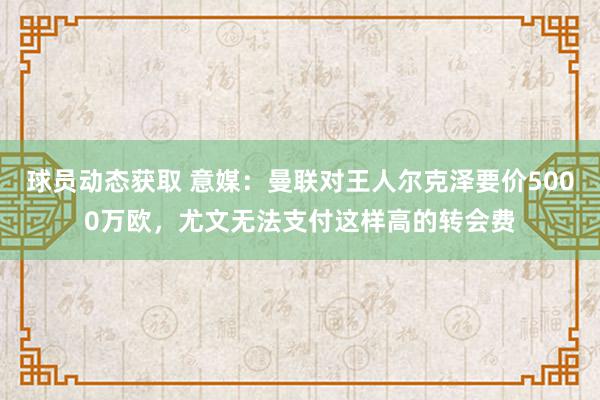 球员动态获取 意媒：曼联对王人尔克泽要价5000万欧，尤文无法支付这样高的转会费